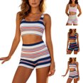 thumbnail image 1 of SIYUDAN Women's Striped Tank Top & Shorts Set, Casual Summer 2 Piece Outfits Women, Athletic Matching Sets For Women L, 1 of 6