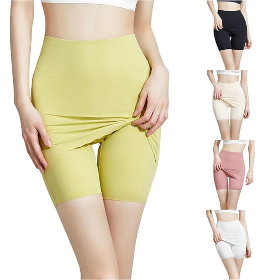 SIYUDAN Women's Summer Thin Mid Rise Shorts Double Layer Seamless Bottom Shaping M