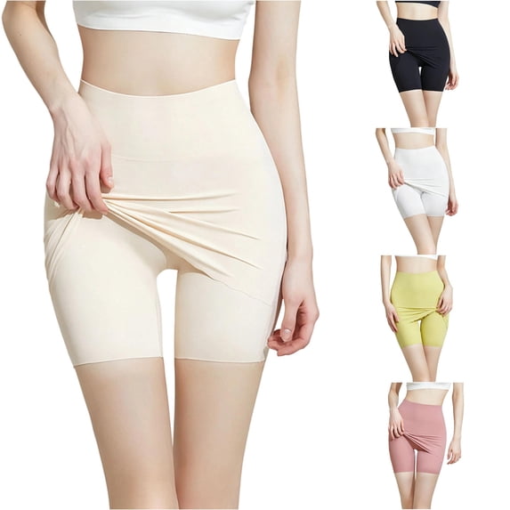 SIYUDAN Women's Summer Thin Mid Rise Shorts Double Layer Seamless Bottom Shaping XL