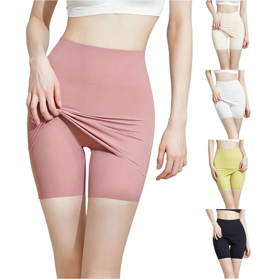 SIYUDAN Women's Summer Thin Mid Rise Shorts Double Layer Seamless Bottom Shaping XXL