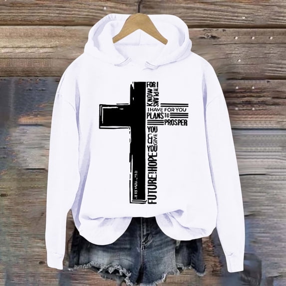 SIYUDAN Women's Sweatshirts Hoodies Christian Sweatshirts Letter Print Christian Sweatshirt Oversized Hoodies For Women Pullover Womens Fall Sweatshirts Preppy Clothes