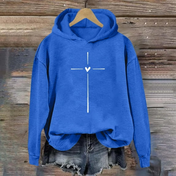 SIYUDAN Women's Sweatshirts Hoodies Jesus Loves You Sweatshirt Letter Print Christian Sweatshirt Oversized Womens Pullover Hoodie Fall Outfits For Women 2025 Trendy College Clothes For Women