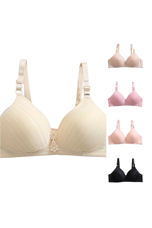 Women's Thin Breathable Steel Ring Gathering Comfortable Sagging Large Size Bra Women Supportive V Neck Bras Comfort Tshirt Bralettes, Size 42