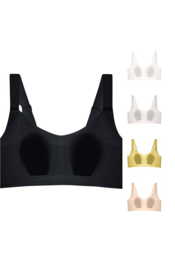 Women's Thin Seamless Rabbit Ear Bra Breathable Fabric Push Up Soft Support Minimizing for Large, Size XXXL