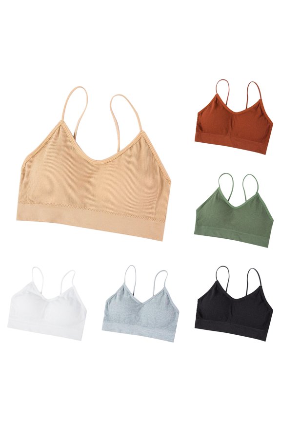 Women's Thread Tube Top Chest Pad Beautiful Strap Sling Bra Bras for Women Wireless Bra Seamless Bras Full Coverage Bra, Size L