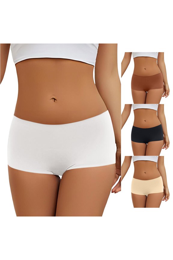 Womens Casual Solid Color Flat Leggings Mid Waist Briefs, Size M