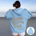 thumbnail image 1 of SIYUDAN Womens Hoodie Jesus Loves You Hoodies Oversized Graphic Hoodies For Women Womens Hoodies Pullover Womens Fall Fashion Comfy Clothes, 1 of 4