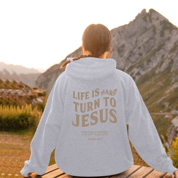 SIYUDAN Womens Hoodies Christian Sweatshirt Letter Print Sweatshirt Oversized Pullover Hoodies Fall Sweatshirts Young Women