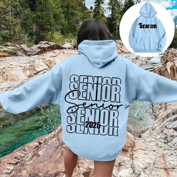 SIYUDAN Womens Hoodies Long Sleeve Womens Hoodies Pullover Oversized Sweatshirt for WomenLight Blue Clothes Fall Womens Clothes Clothes for Women