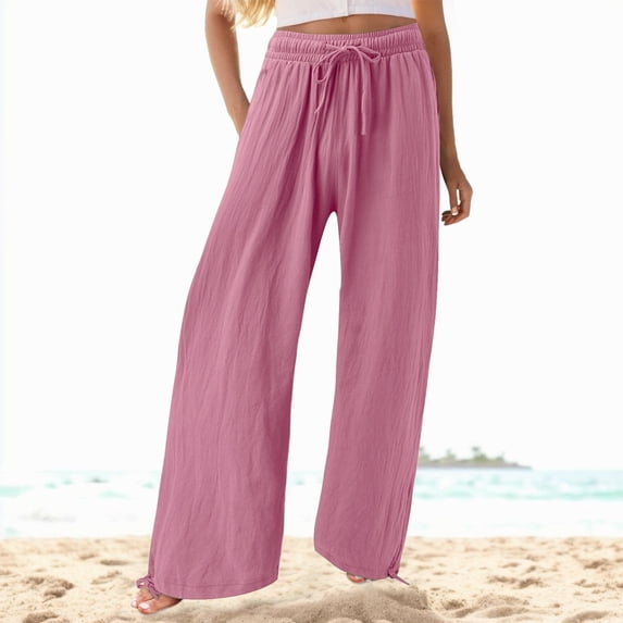 SIYUDAN Womens Pants Pants For Women Casual Hot Pink Adult Pants Loose Pants Women Trousers High Waisted With Pockets Women'S Fall Pants