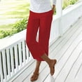 thumbnail image 1 of SIYUDAN Womens Pants Woman Pants Casual Red Adult Baggy Pants Loose Pants Wide Legged Pants With Pockets Summer Pants For Women 2025, 1 of 4
