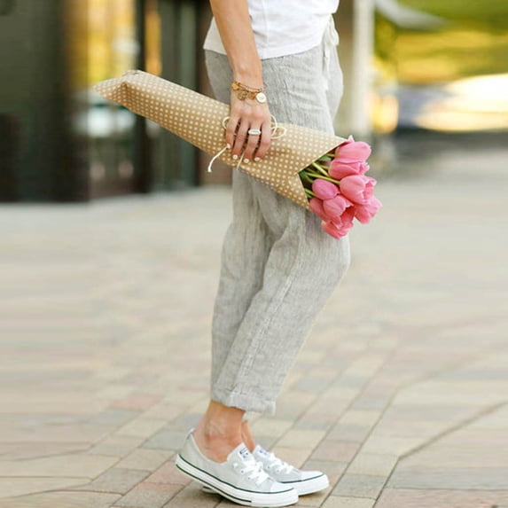 SIYUDAN Womens Pants Women Casual Pants Grey Adult Baggy Pants Women Womens Lightweight Pants High Waisted Trousers Women Fall Pants