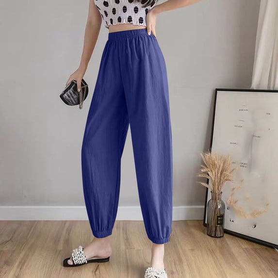 SIYUDAN Womens Pants Women'S Casual Pants Blue Adult Work Pants Women Comfy Work Pants Women Wide Leg Pants With Pockets Summer Clothes For Women