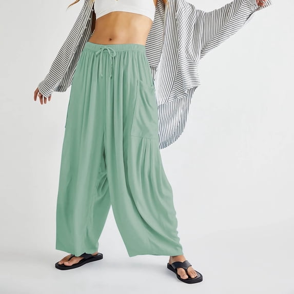 SIYUDAN Womens Pants Women'S Casual Pants Mint Green Adult Work Pants Women Womens Lounge Pants Wide Legged Pants With Pockets Fall Pants