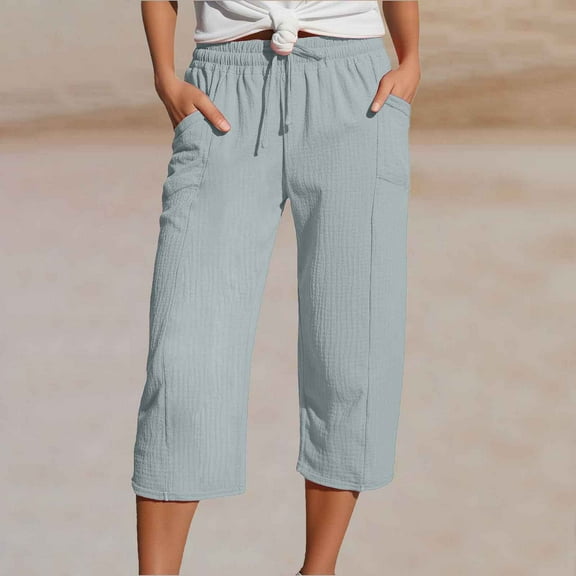 SIYUDAN Womens Pants Womens Pants Casual Light Blue Adult Baggy Pants Women Womens Comfy Pants Wide Leg Trousers Women With Pockets Summer Clothes For Women