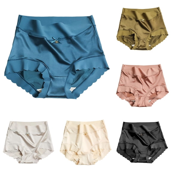 SIYUDAN Womens Satin High Waist Panties Plus Size Seamless Silk Lined Gusset, Size XXL
