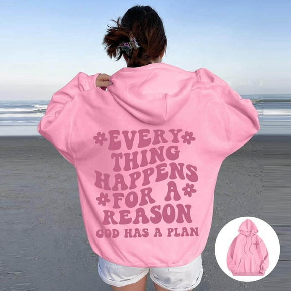 SIYUDAN Womens Sweatshirt Hoodies Christian Sweatshirt Letter Print Christian Sweatshirt Oversized Womens Pullover Sweatshirts Fall Jacket Women Streetwear