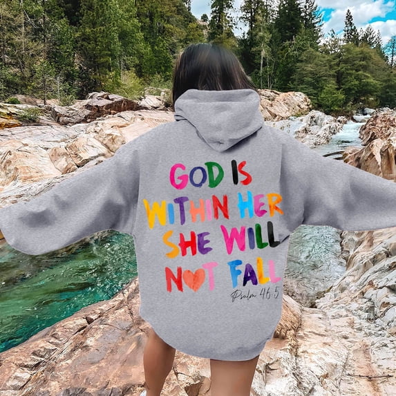 SIYUDAN Womens Sweatshirt Hoodies Christian Sweatshirt Oversized Graphic Hoodies For Women Pullover Hoodie Sweatshirt Women's Fall Clothes Clothes Women