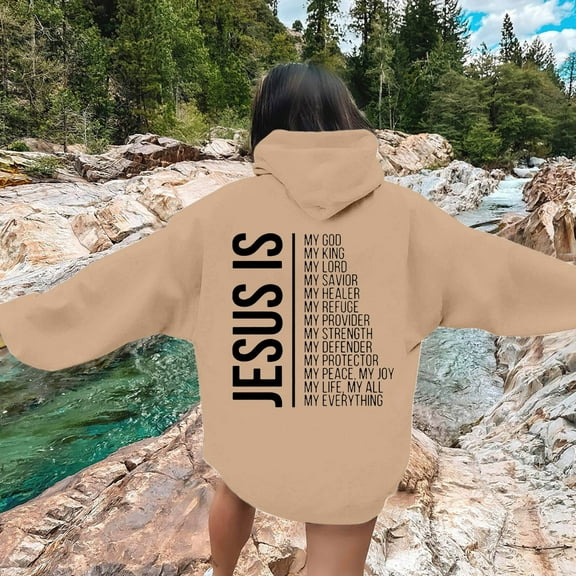 SIYUDAN Womens Sweatshirt Hoodies Jesus Loves You Hoodie Graphic Letter Print Sweatshirt Oversized Womens Pullover Sweatshirt Fall Clothing Women 2025 Teen Clothing