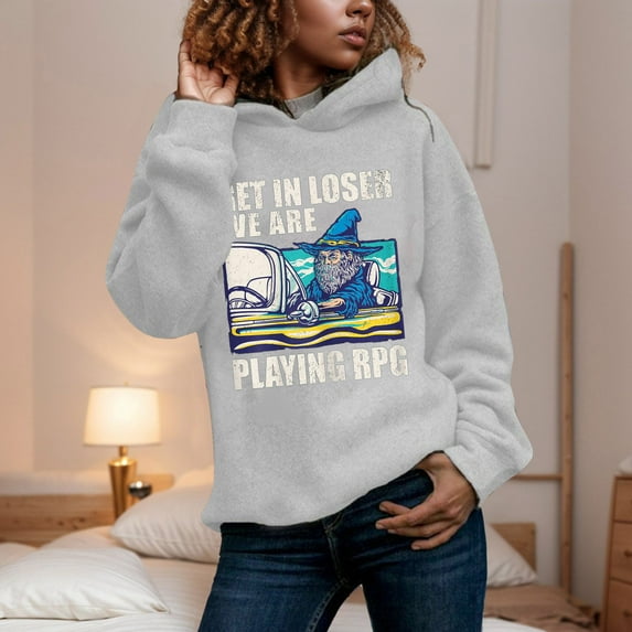 SIYUDAN Womens Sweatshirt Hoodies Long Sleeve Women Hoodies Pullover Cute Hoodies Beige Hoodie Fall Essentials Graphic Hoodie
