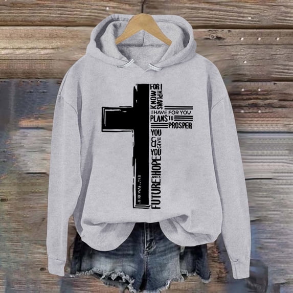 SIYUDAN Womens Sweatshirt Hoodies Trust in the Lord Hoodies Graphic Hoodie Oversized Pullover Hoodie Sweatshirt Fall Clothes For Women 2025 Comfy Clothes