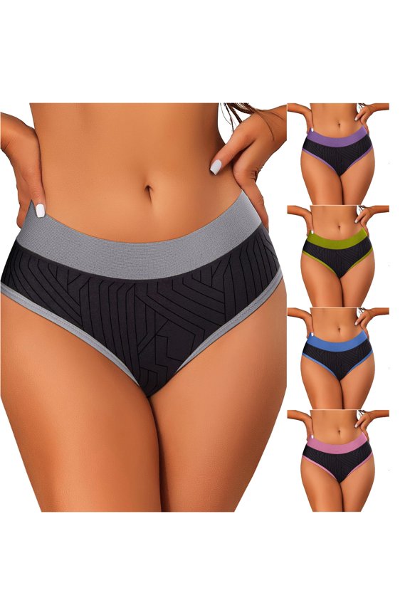 Womens Triangle Breathable Elastic Exercise Seamless Solid Color Thong Underwear, Size S