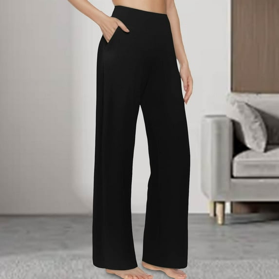 SIYUDAN Womens Trousers Casual Pants Women Black Adult Baggy Pants Womens Lightweight Pants High Waist Wide Leg Pants Fall Pants