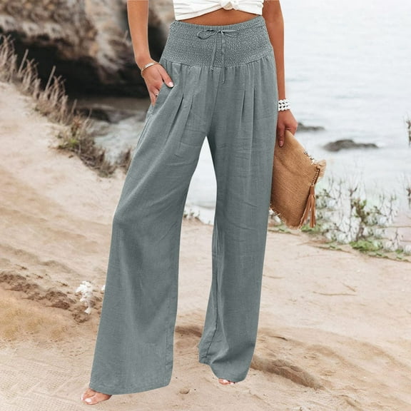 SIYUDAN Womens Trousers Casual Womens Pants Grey Adult Work Pants Women Womens Comfortable Pants Wide Leg Pants Women Fall Pants