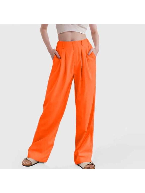 Womens Trousers Ladies Casual Pants OrangeAdult Womens Pants Comfortable Pants For Women For Work Womens High Waisted Pants Fall Pants