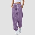 thumbnail image 1 of SIYUDAN Womens Trousers Women Pants Casual Purple Adult Trousers For Women Womens Comfy Pants Cargo Pants Women High Waisted With Pockets Fall Pants For Women, 1 of 4
