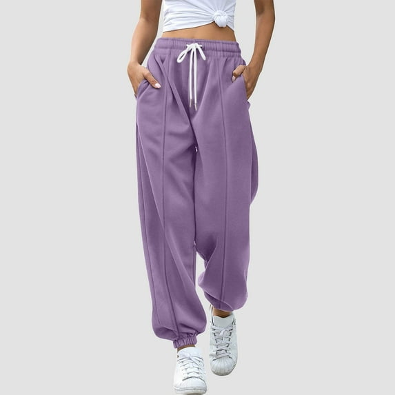 SIYUDAN Womens Trousers Women Pants Casual Purple Adult Trousers For Women Womens Comfy Pants Cargo Pants Women High Waisted With Pockets Fall Pants For Women