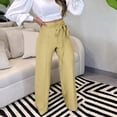 thumbnail image 1 of SIYUDAN Womens Trousers Women Pants Casual Yellow Adult Pants Loose Womens Pants Wide Leg Pants For Women With Pockets Summer Pants, 1 of 7