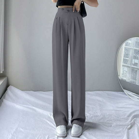 SIYUDAN Womens Trousers Women'S Pants Casual GreyAdult Work Pants For Women Loose Yoga Pants For Women High Waisted Trousers Women Womens Summer Pants