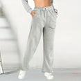 thumbnail image 1 of SIYUDAN Womens Trousers Womens Casual Pants Light Gray Adult Work Pants For Women Comfy Work Pants Wide Leg Trousers With Pockets Fall Pants For Women, 1 of 3