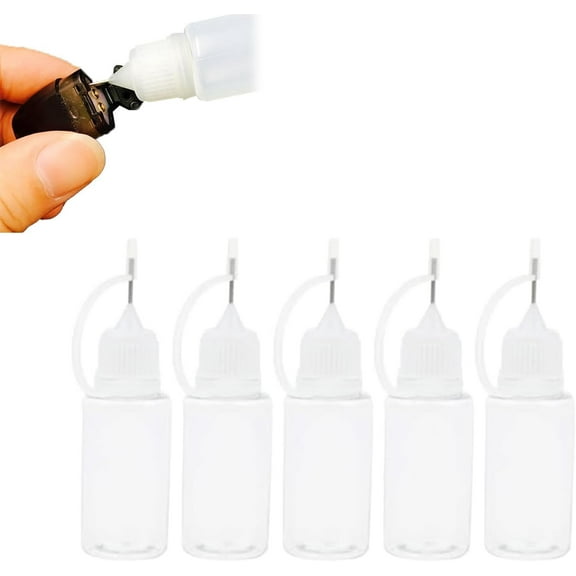 SIYUPU 5-Piece Precision Dispenser Set  10ml Fine-Tip Bottles For Crafting, Lubrication, And Detailed Adhesive Work (Leak-Proof Multi-Use Design)