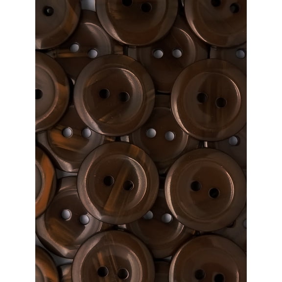 SIZE 30L - 3/4", VARIEGATED BUTTON, CHOCOLATE, 1 GROSS, SHINY FINISH