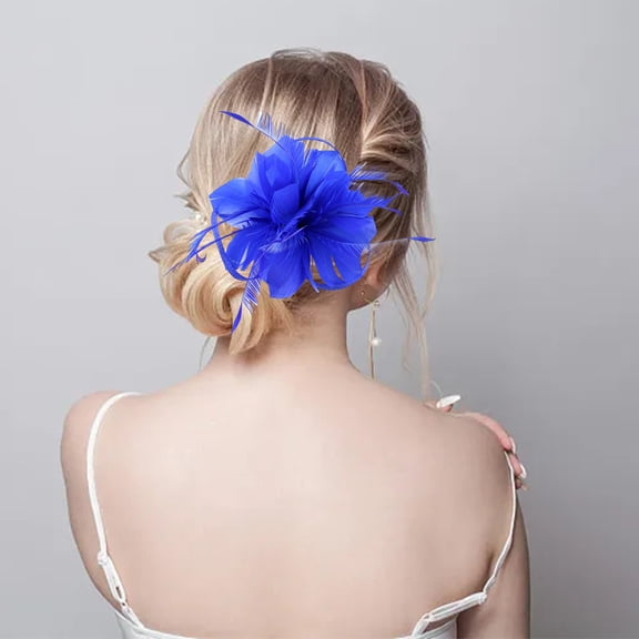 SIfdSeng Feather and Flower Party Hair Clip 1Pc