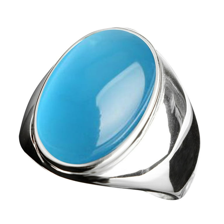 SIfdSeng Rings for Men Stainless Steel Artificial Cat Eye Stone
