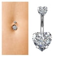thumbnail image 1 of SIfdSeng Stainless Steel Belly Button Piercing Stainless Steel Double Rhinestone Navel Belly Button Rings Geometric Shape Navel Rings Zircon Belly Navel Piercing Jewelry for Women Girls, 1 of 4