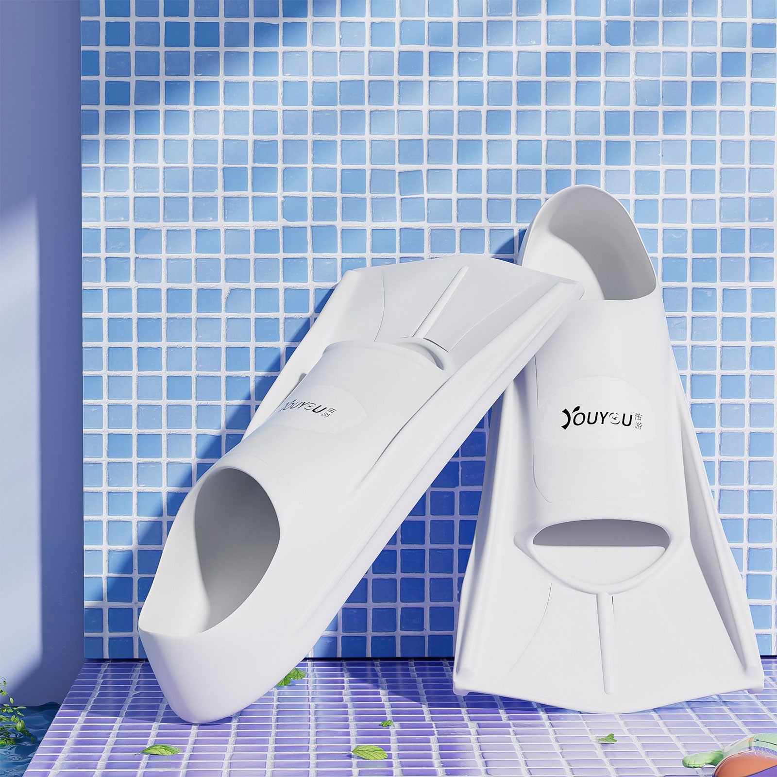 SIfdSeng Water Tube Swim Fins for Women and Kids, Short Training Fins