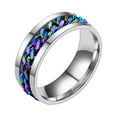 thumbnail image 1 of SIfdSeng Womens Rings Silver Vintage Ring Set Chain Rotation Ring Titanium Ring Promise Rings for Her Real Diamonds Ring for Women Rose Gold, 1 of 1