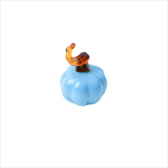 SIguan,1 PCS Glass Artificial Mini Pumpkins Decor Fall Decorations for Home Halloween Thanksgiving Decorations Gifts Blue 1.3*1.57''