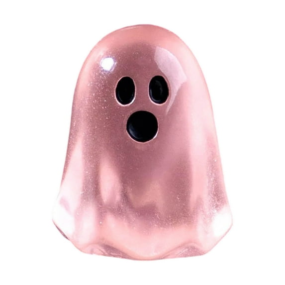 SIguan,1 PCS Halloween Glow in The Dark Mini Figures Cute Resin Luminous Statue Decoration for Hallowween Decor Gift Pink 0.59*0.75''