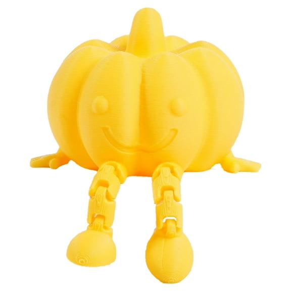 SIguan,Halloween Pumpkin Desk Decorations,Pumpkin Articulated 3D Printed,Halloween Decorative Present,Pumpkin Figurine Yellow 3.58*2.13''