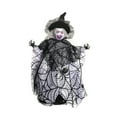 thumbnail image 1 of SIguan,Halloween Witch Tree Topper Decoration,Witch with Spider Web Skirt, Black Pointed Hat and Flying Broom Conical Base for Halloween Desktop,Treetop,Fireplace,Home Decorations Black1 7.08*10.23'', 1 of 9