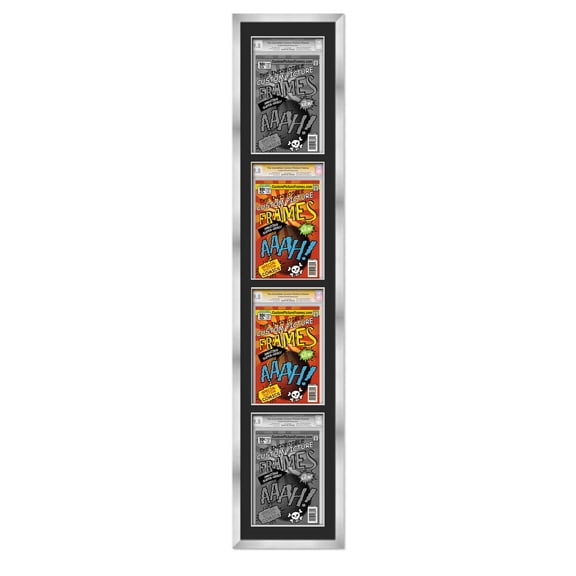 SIlver Comic Book Frame with Black Mat - 4 Openingss to Display 4 CGC, CBCS or PGX Graded Comic