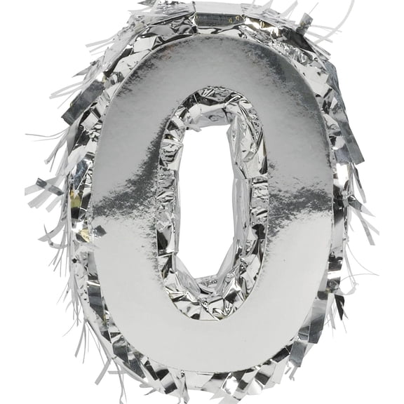 SIlver Foil Number 0 Mini Pinata