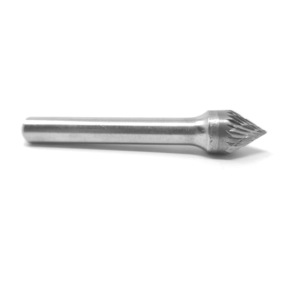 HELONGCO SJ-3 Double Cut Cone 60 Degree Carbide Burr Bit 3/8" x 5/16"