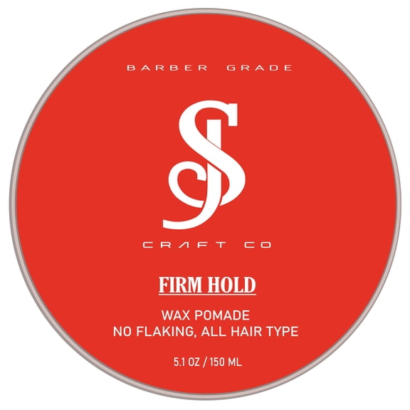 SJ Craft Co. Wax Pomade 5.1oz - Original Firm Hold - Medium Shine - Semi-Matte Smooth Finish  Edge Control  Transparent Color - Hair Styling  Water Based  No Flaking  Re Stylable - All Hair Type