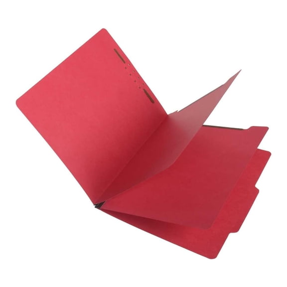 SJ Paper S59707 Match 15 Pt. Red Classification Folders, 2/5 Cut ROC Top Tab, Letter Size, 2 Dividers (Box of 25)
